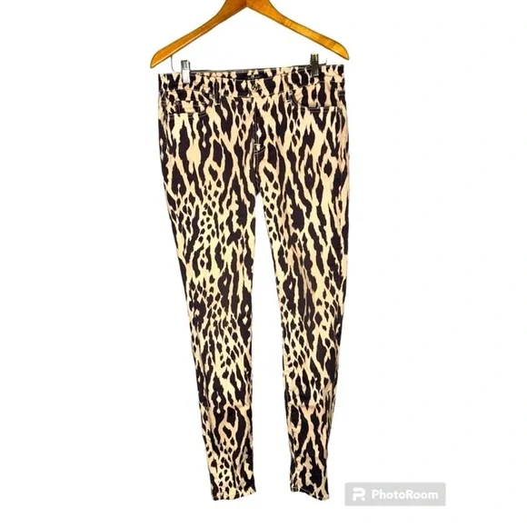 7 For All Mankind Animal Print Skinny Jeans, in Women's Size 30 - Picture 1 of 8